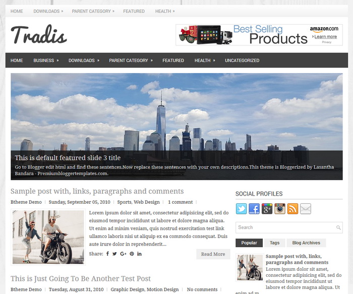 Tradis Blogger Template