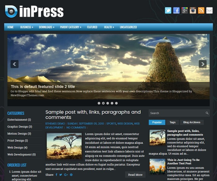 inPress Blogger Template