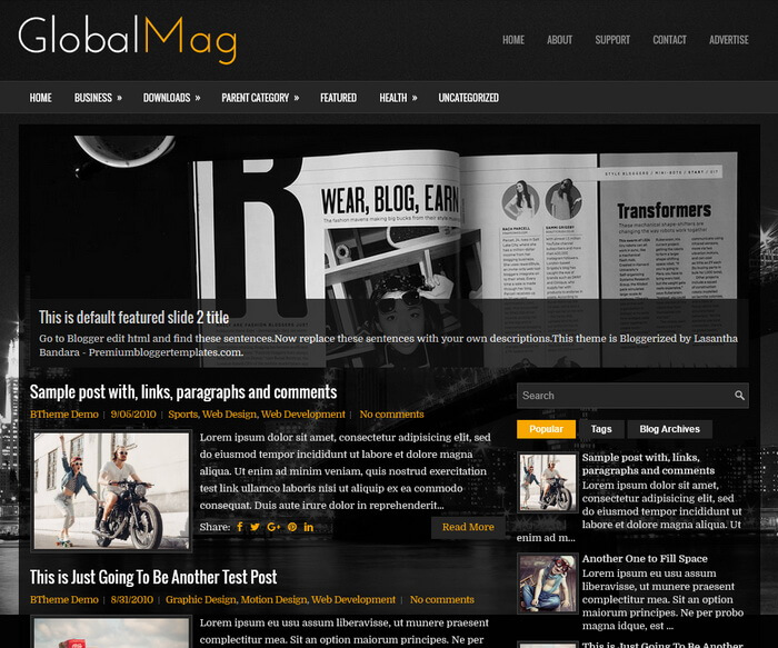 GlobalMag Blogger Template