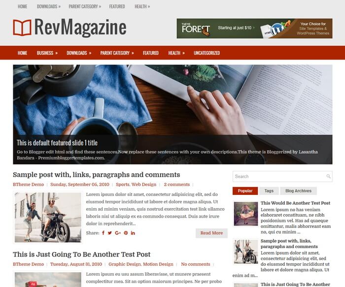 RevMagazine Blogger Template