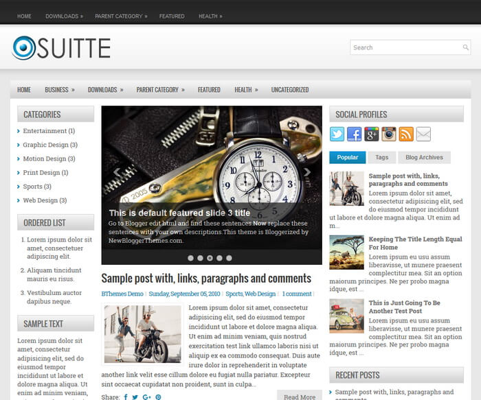 Suitte Blogger Template