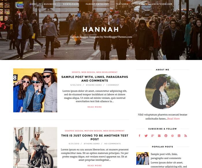 Hannah Blogger Template