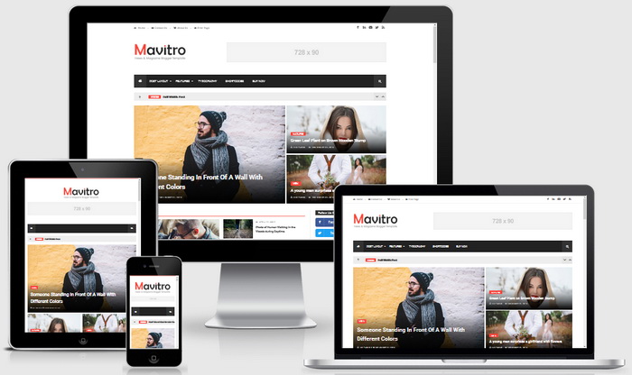 Responsive View - Mavitro Blogger Template