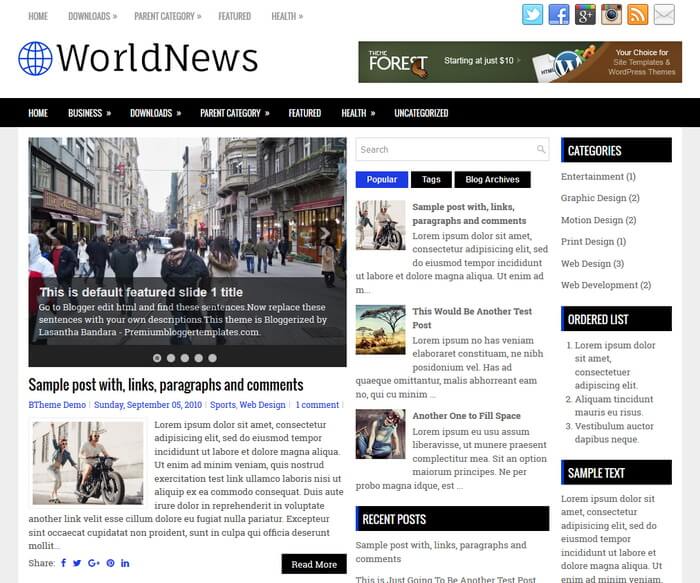 WorldNews Blogger Template