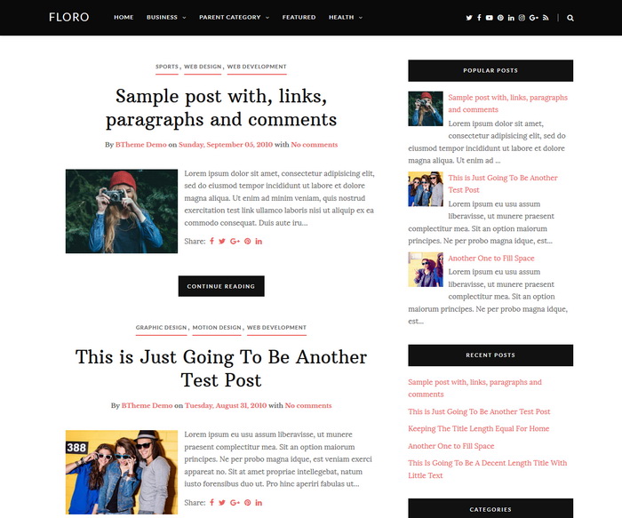 Floro Blogger Template