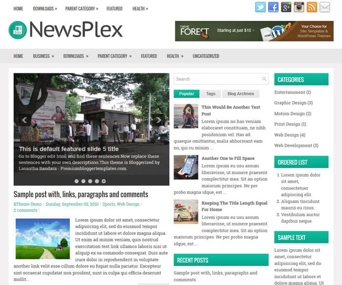 NewsPlex Blogger Template