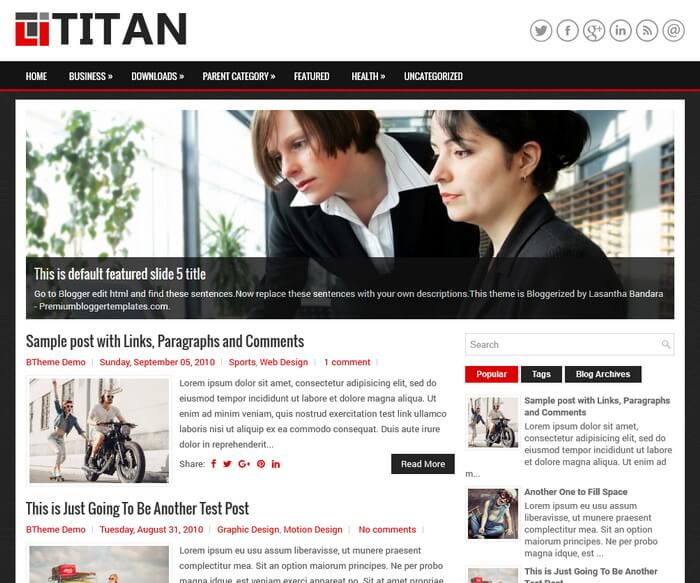 Titan Blogger Template