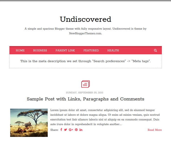 Undiscovered Blogger Template