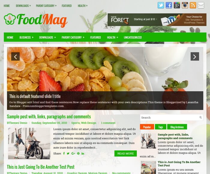 FoodMag Blogger Template