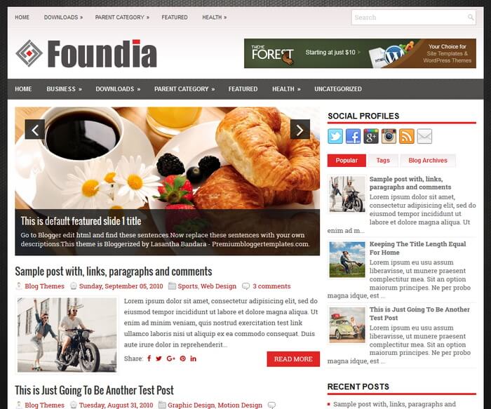 Foundia Blogger Template