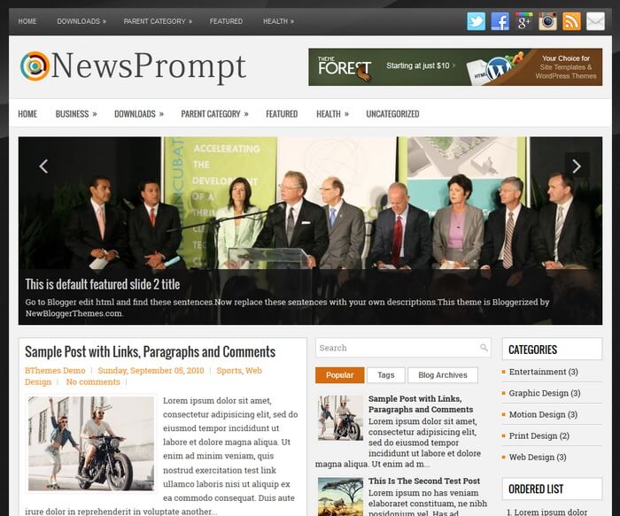 NewsPrompt Blogger Template