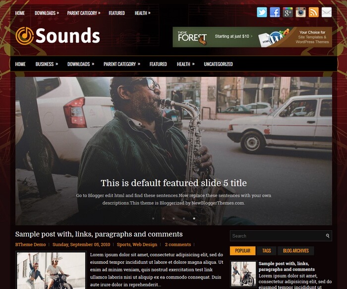 Sounds Blogger Template