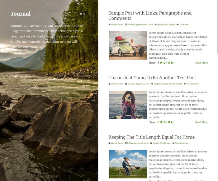 Journal Blogger Template