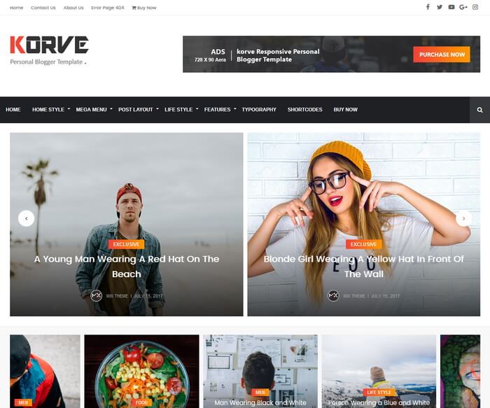 Korve Blogger Template