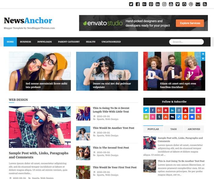 NewsAnchor Blogger Template