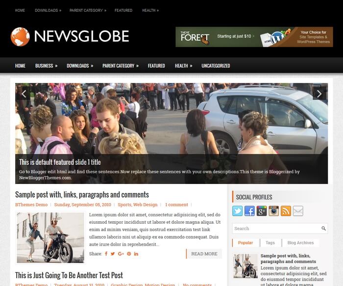 NewsGlobe Blogger Template