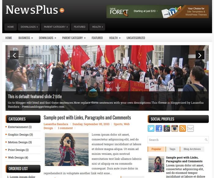 NewsPlus Blogger Template