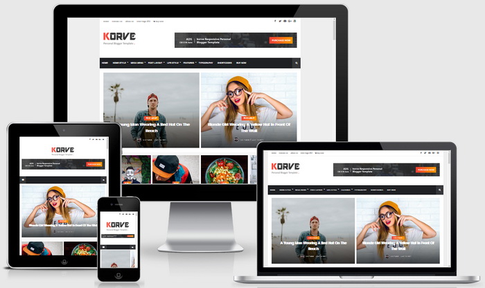 Responsive View - Korve Blogger Template