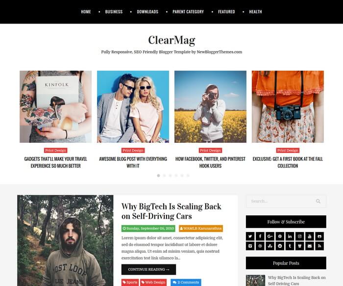 ClearMag Blogger Template
