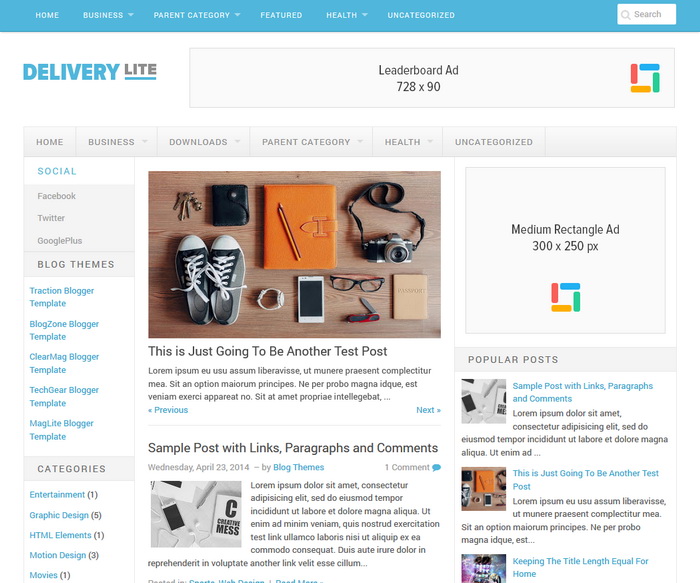Delivery Lite Blogger Template