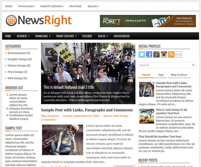 NewsRight Blogger Template