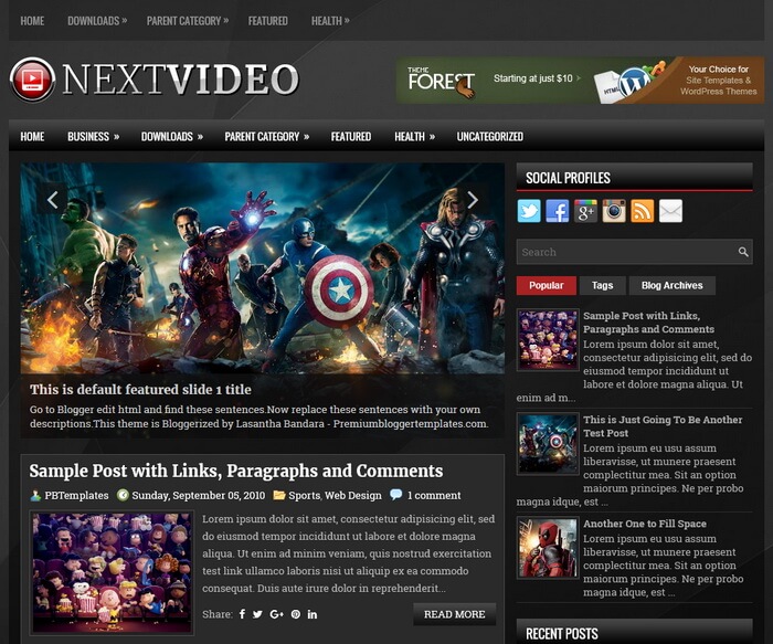 NextVideo Blogger Template