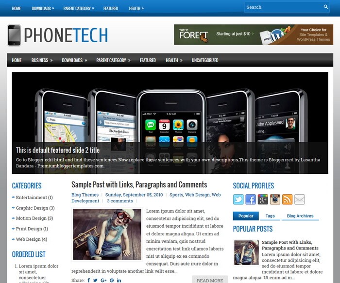 PhoneTech Blogger Template