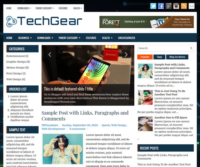 TechGear Blogger Template