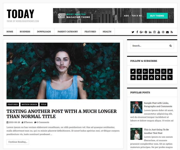 Today Blogger Template