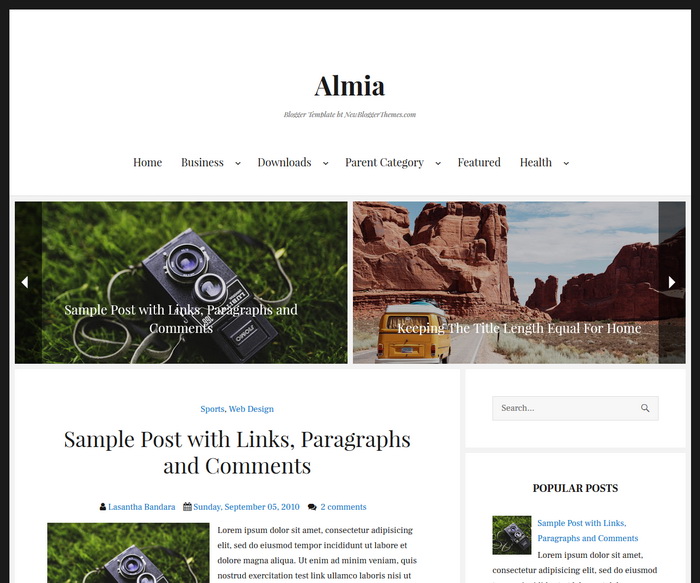 Almia Blogger Template