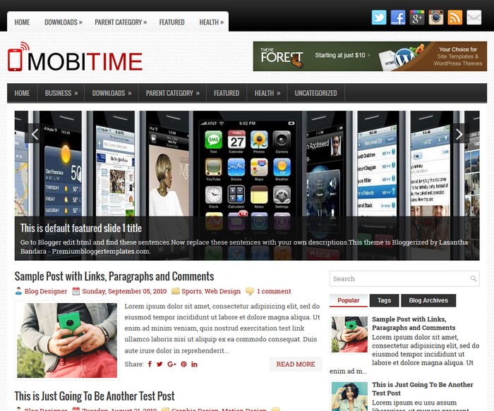 MobiTime Blogger Template