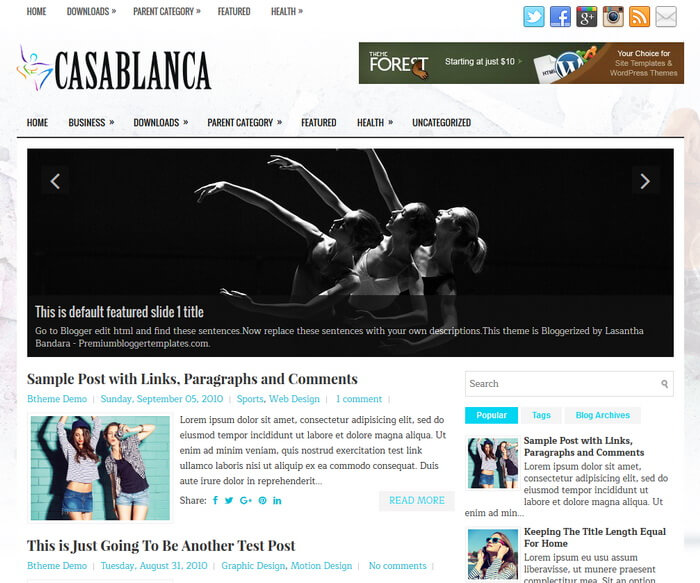 Casablanca Blogger Template