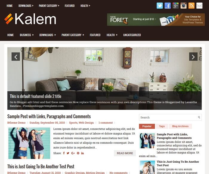 Kalem Blogger Template