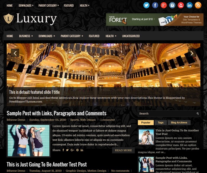 Luxury Blogger Template