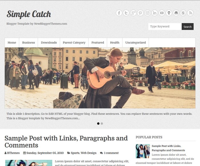 Simple Catch Blogger Template