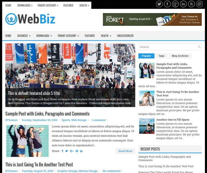 WebBiz Blogger Template