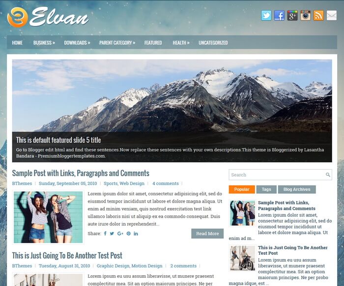 Elvan Blogger Template