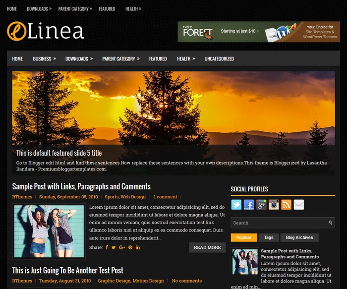 Linea Blogger Template