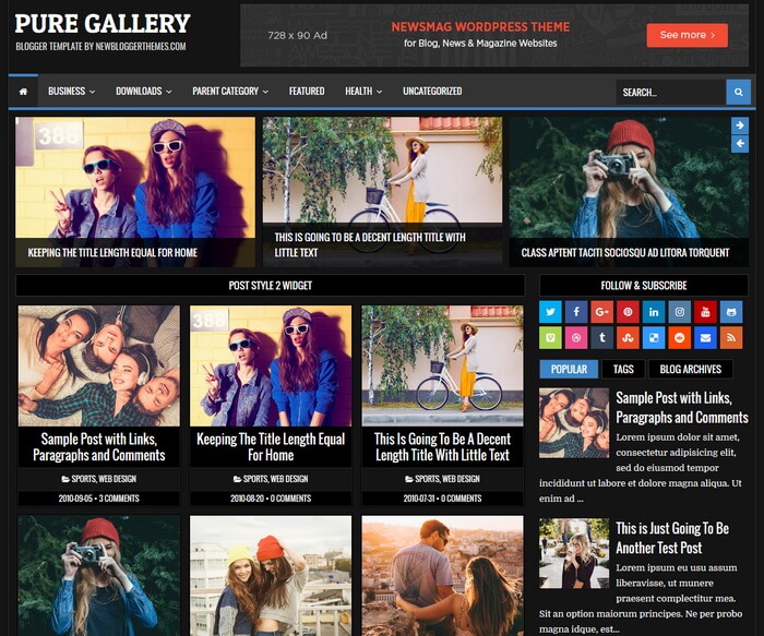 Pure Gallery Blogger Template