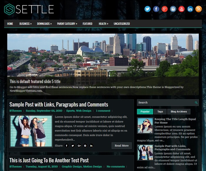 Settle Blogger Template