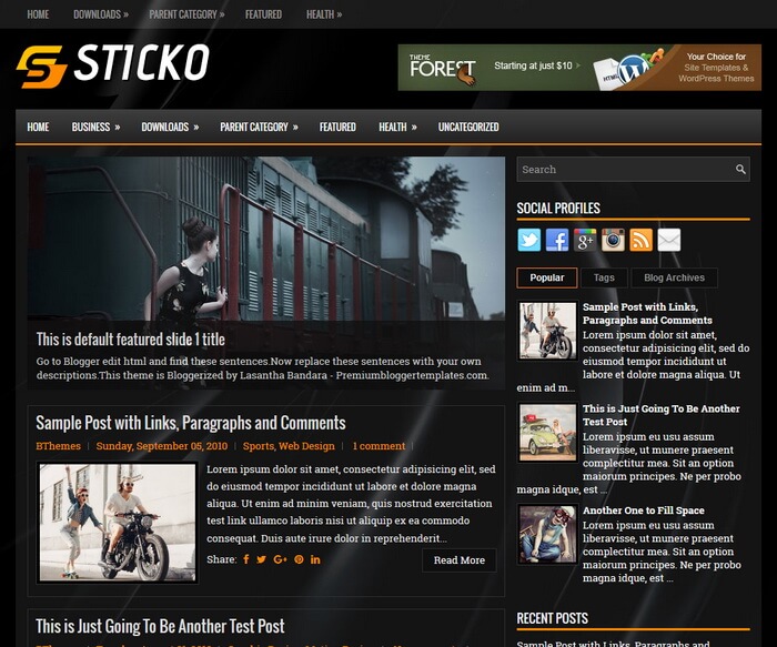 Sticko Blogger Template