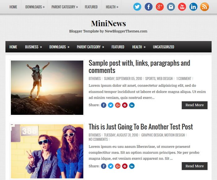 MiniNews Blogger Template