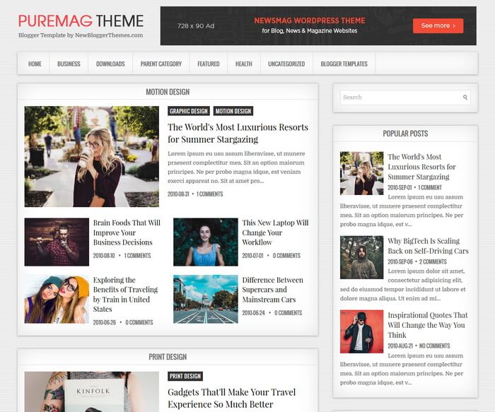 PureMag Blogger Template | Premium Blogger Templates 2024