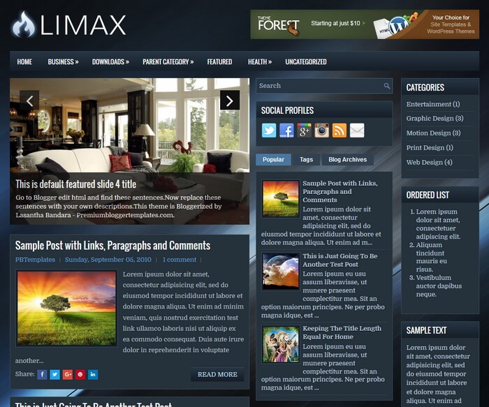 Limax Blogger Template