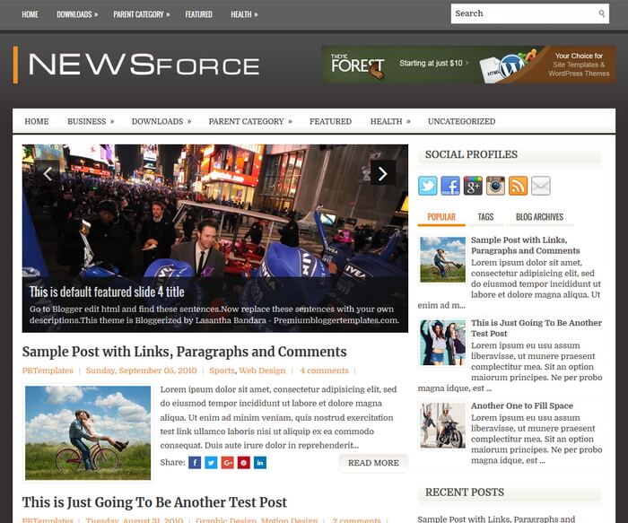 NewsForce Blogger Template