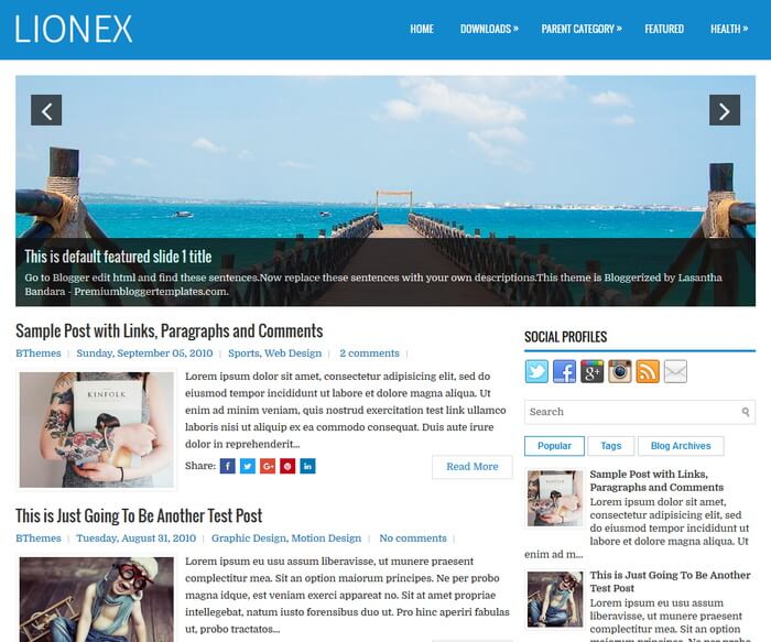 Lionex Blogger Template