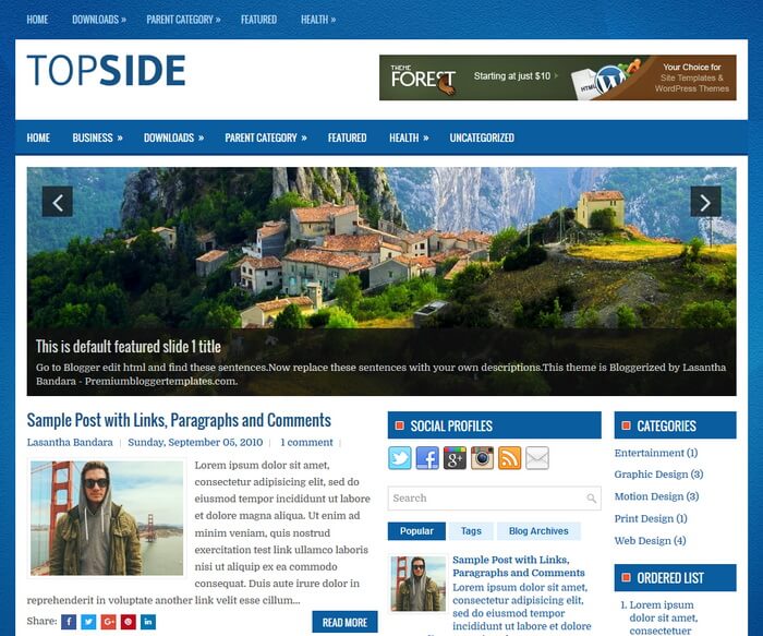 Topside Blogger Template