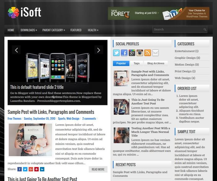 iSoft Blogger Template