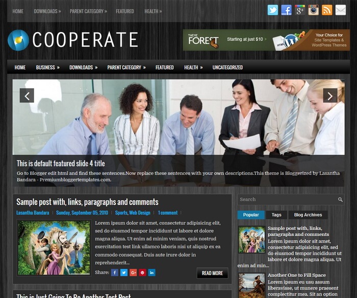 Cooperate Blogger Template