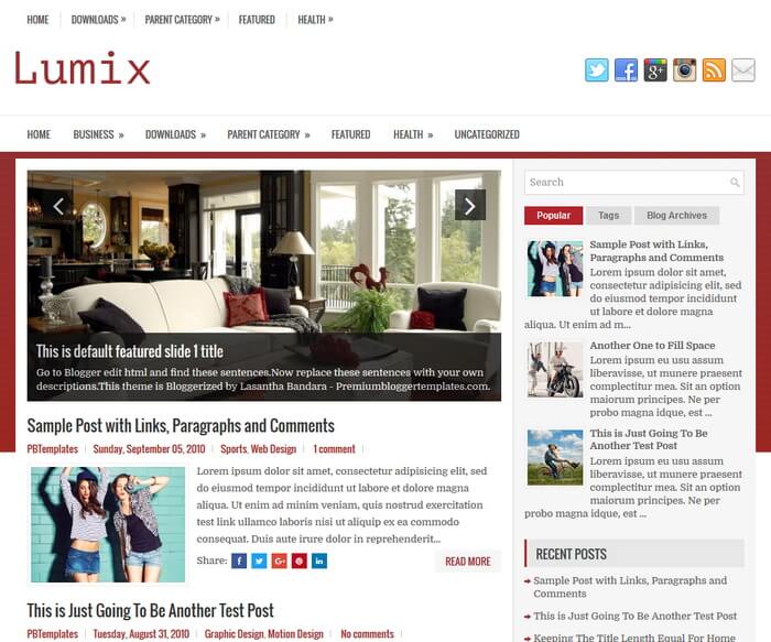 Lumix Blogger Template